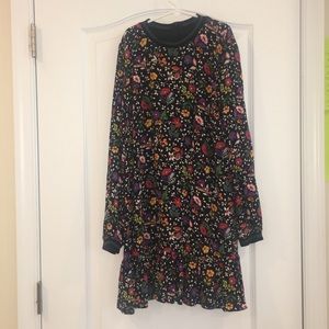 Flared Long Sleeve Cotton Dress